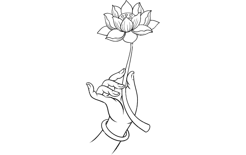 植物通用手绘佛手莲花图标元素素材