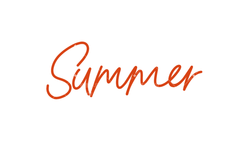 夏天夏季通用手写英文SUMMER红色艺术字元素素材