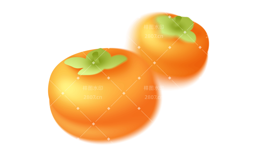 立秋弥散渐变柿子秋日插画元素
