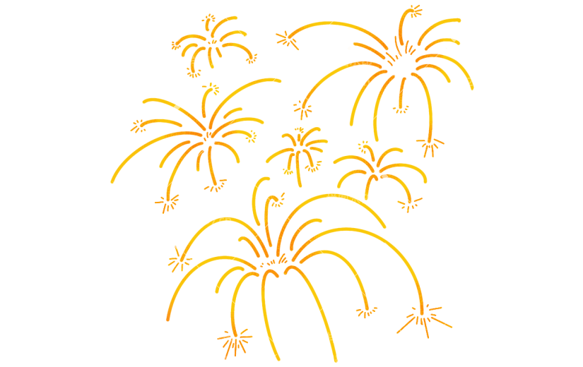 手绘喜庆烟花新年元素