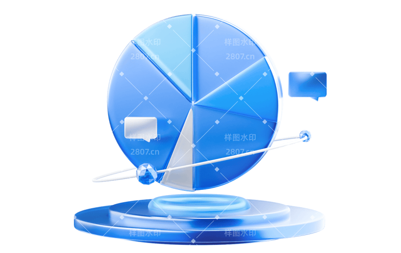 通用元素科技感科技风蓝色3D数据图标图表元素