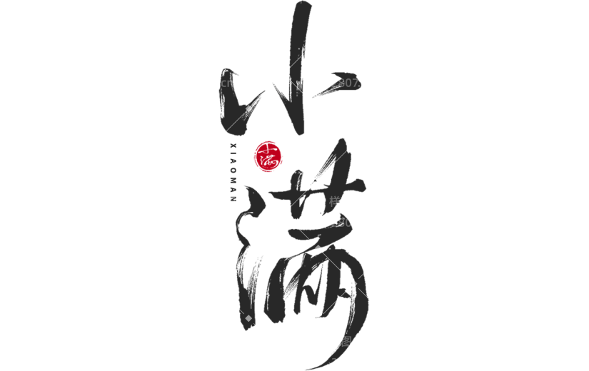 二十四节气小满通用印章组合小满文字标题艺术字元素素材