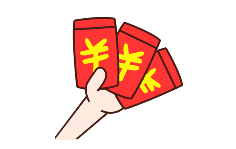 通用新年红包卡通感贴纸