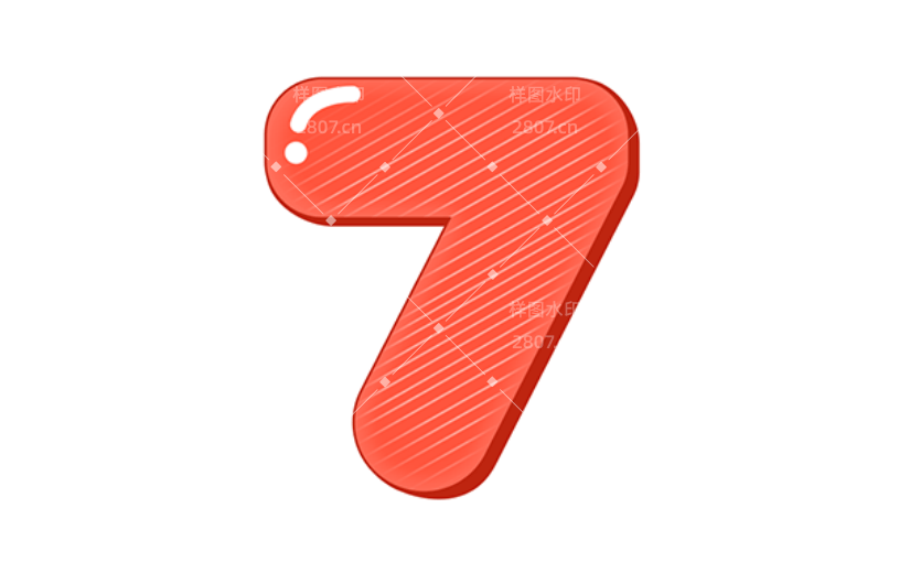 通用数字7卡通感贴纸