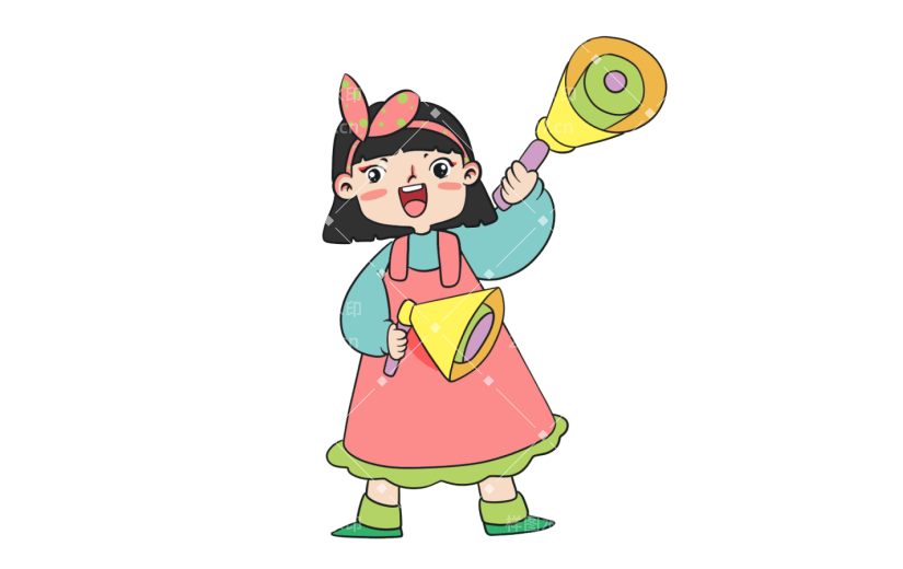 元素拿喇叭的女孩元素
