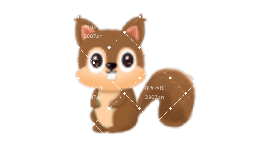 手绘呆萌卡通小松鼠