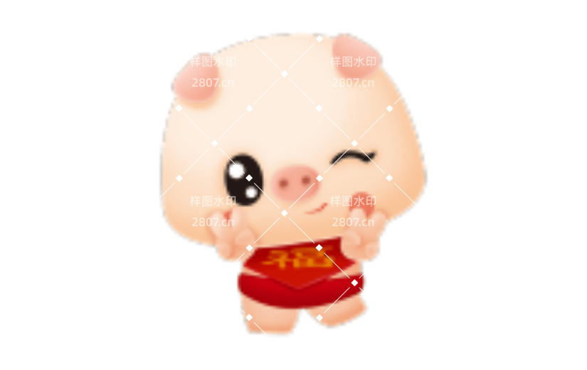 卡通可爱小猪动漫插画