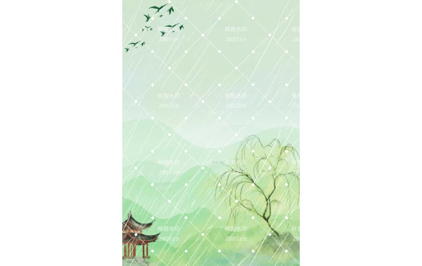 手绘春雨立春背景