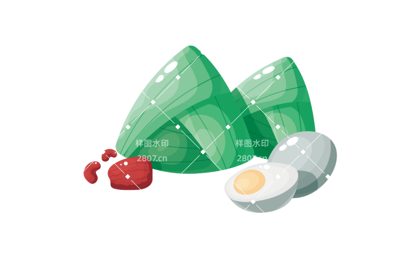 卡通端午节粽子鸭蛋元素