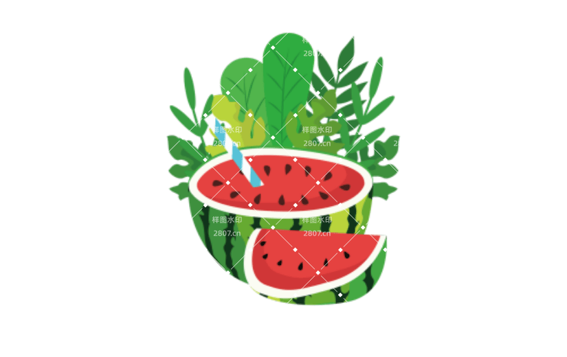 夏季西瓜水果矢量元素