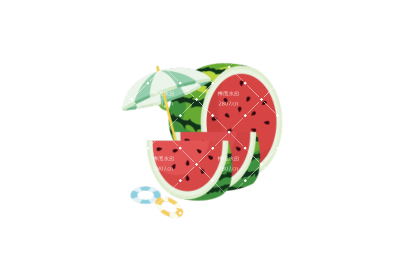 盛夏夏季西瓜元素