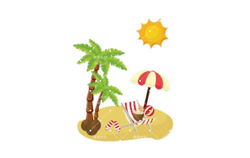 夏季沙滩矢量元素