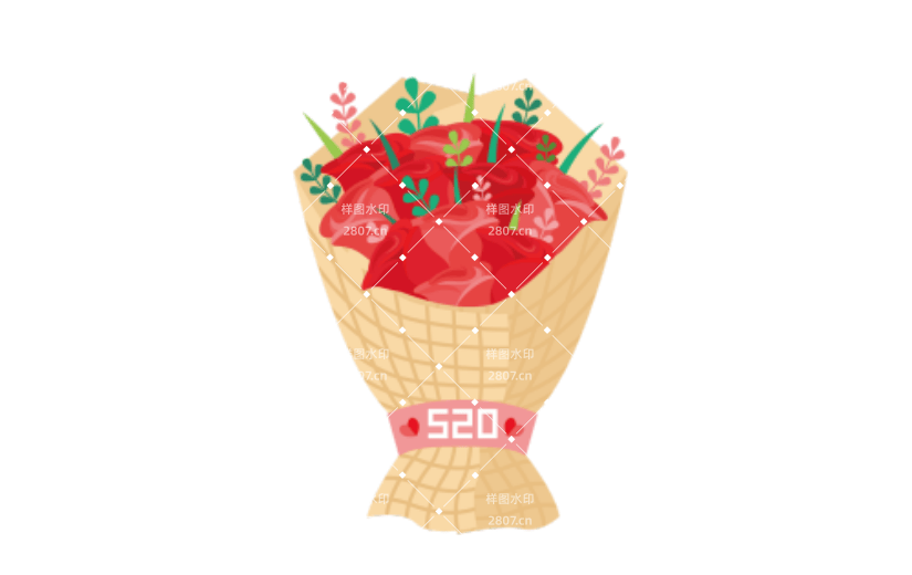 520玫瑰花束矢量元素
