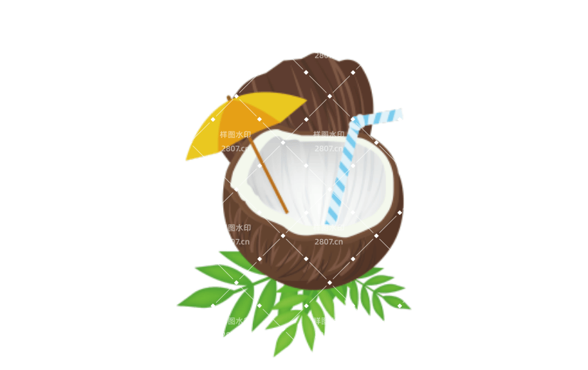 夏至椰汁矢量元素