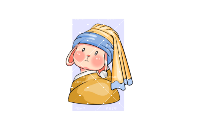 世界名画戴珍珠耳环的少女插画