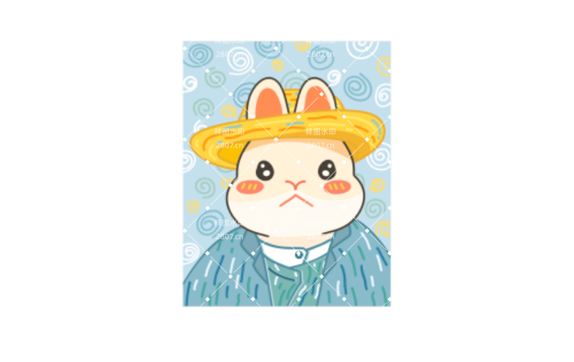 世间名画梵高兔年创意元素