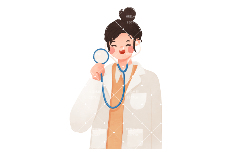 卡通听诊器医生形象