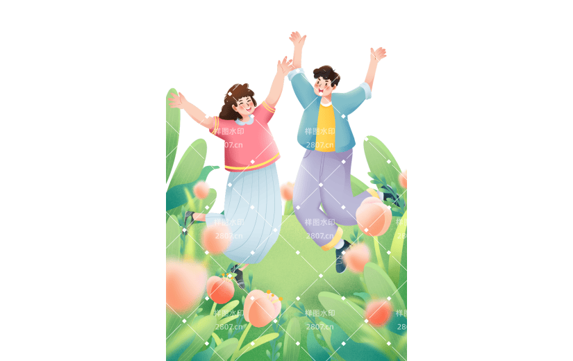 节日54青年节人物青年跳跃活力