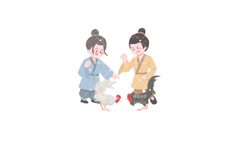 寒食节斗鸡民俗活动元素