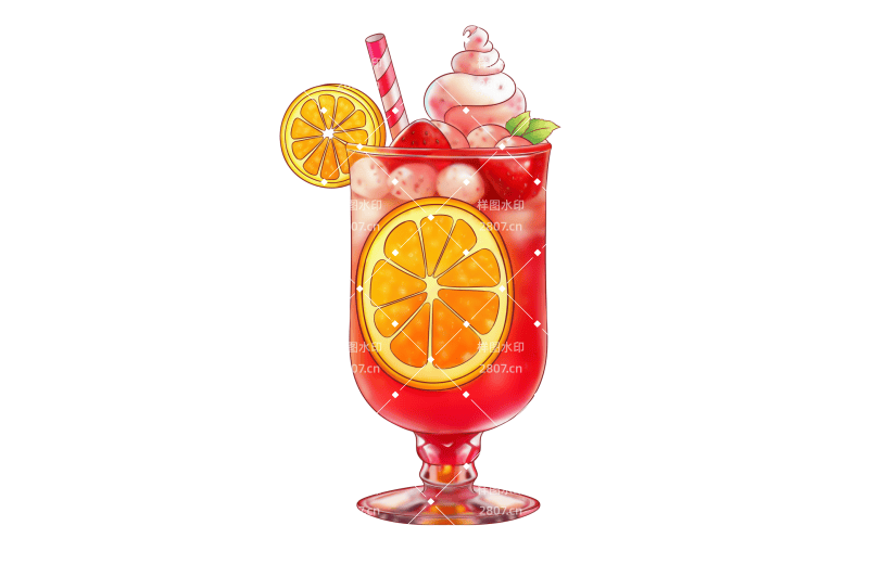 夏天夏日冷饮冰凉果汁冰淇淋草莓