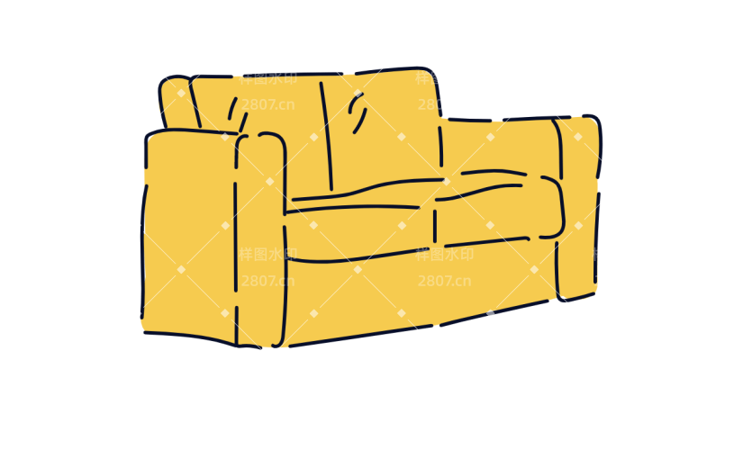 高质量人物插画-沙发