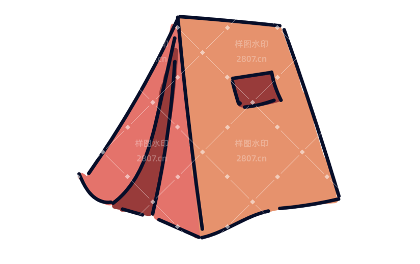 高质量人物插画-帐篷