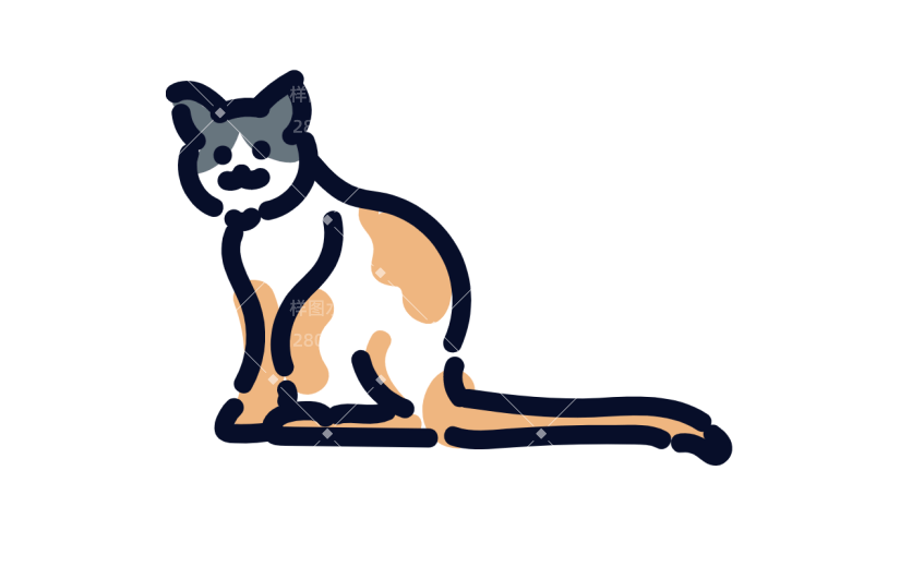 高质量人物插画-猫