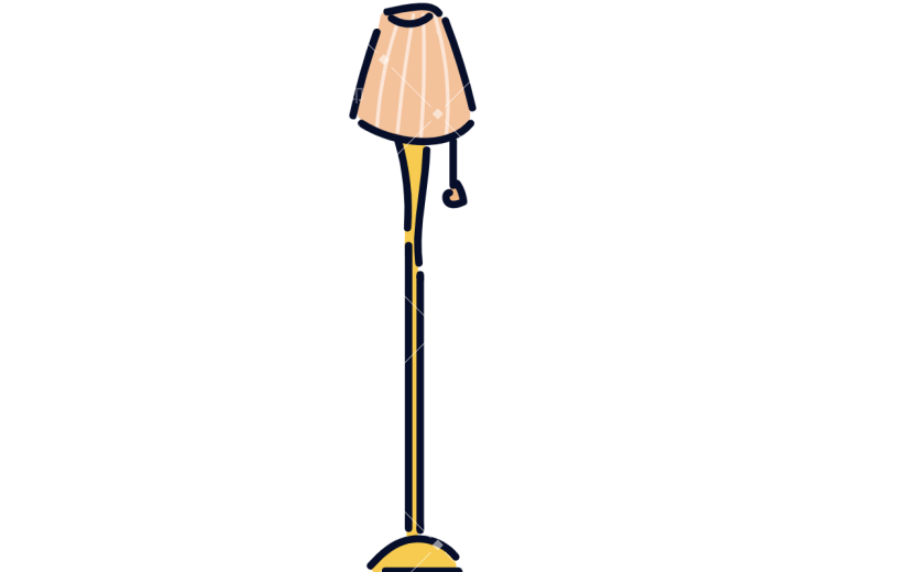 高质量人物插画-落地灯