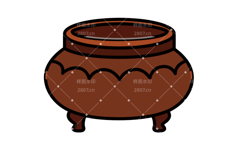 高质量人物插画-上香炉