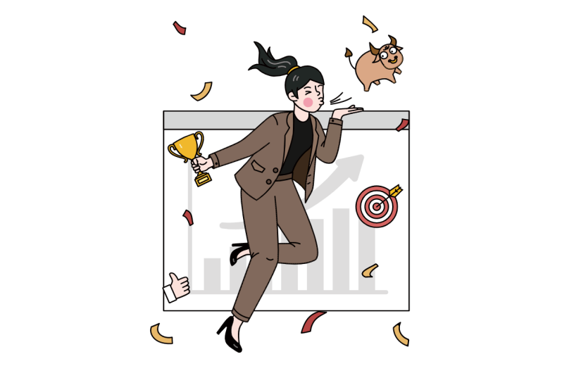 高质量人物插画-女销售