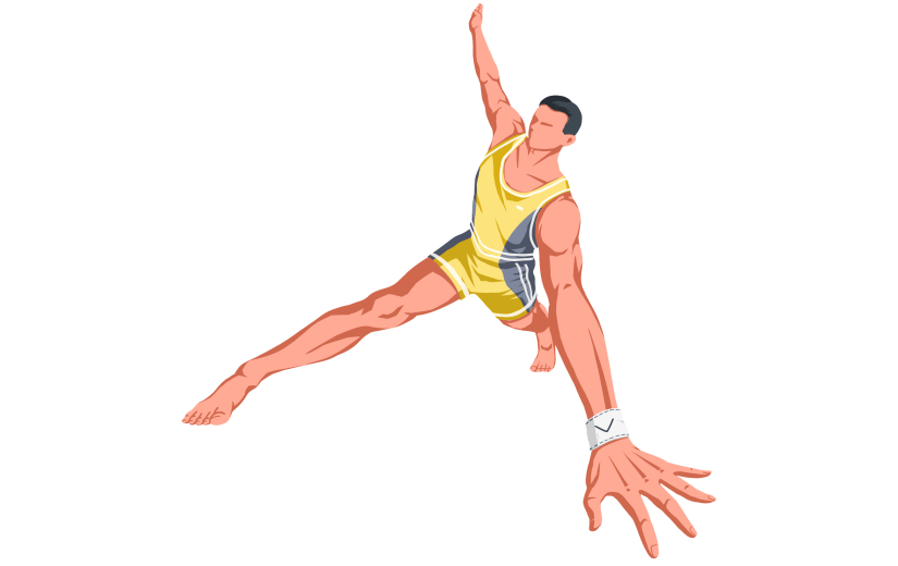 高质量人物插画-体操