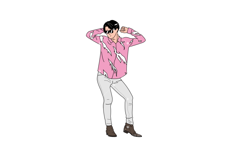 高质量插画-韩式漫画-跳舞