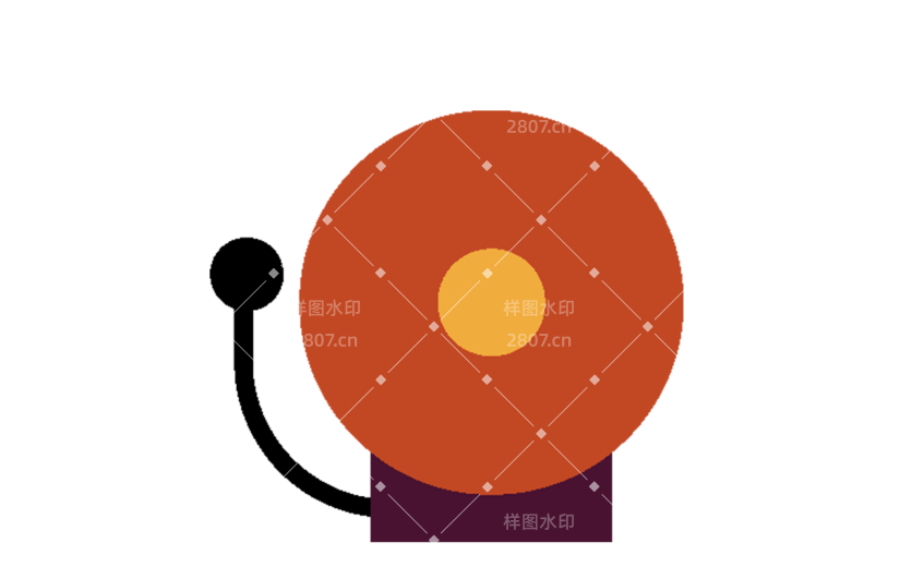 高质量插画-扁平肌理复古-报警器