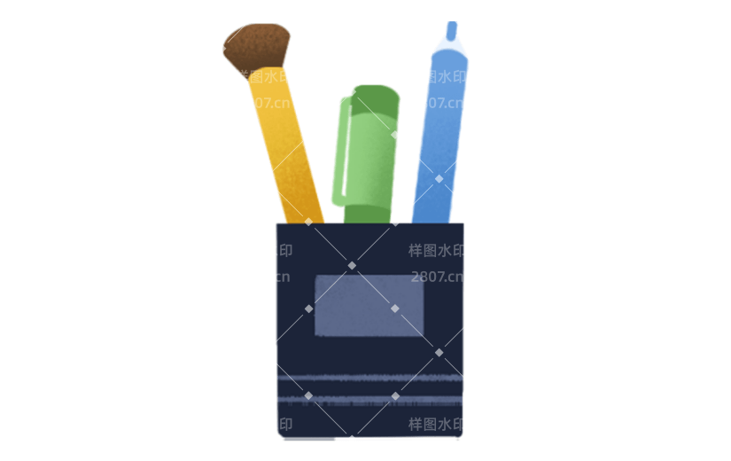 高质量人物插画-扁平肌理可爱-道具