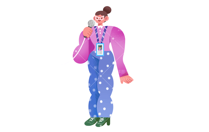 高质量人物插画-记者