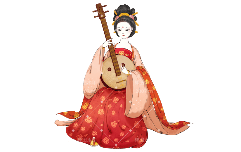 高质量人物插画-仕女图