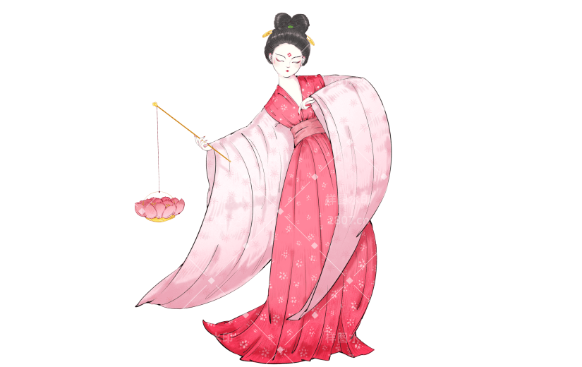 高质量人物插画–仕女图