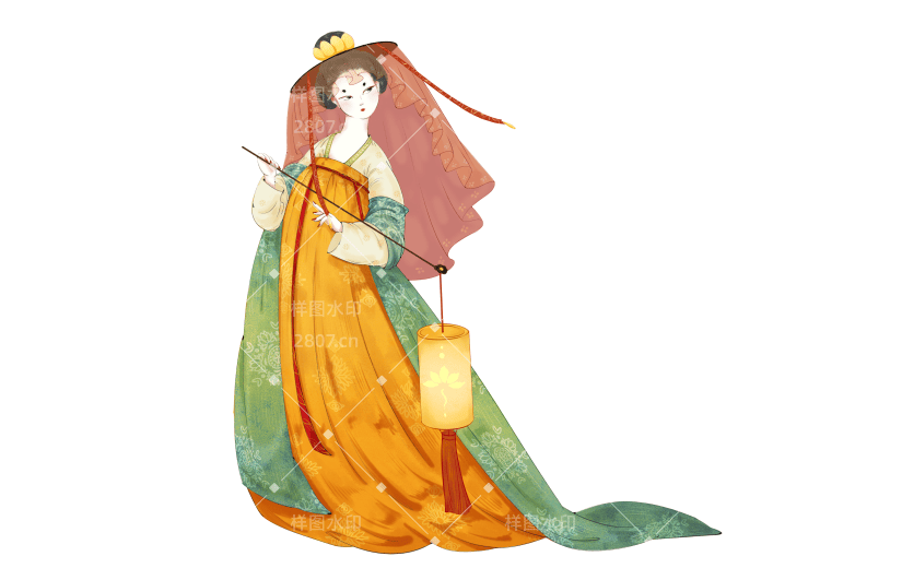 高质量人物插画-仕女图
