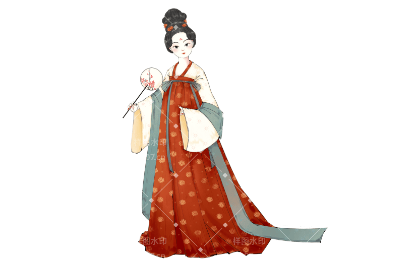 高质量人物插画-仕女图