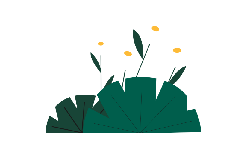 扁平套系素材-植物建筑