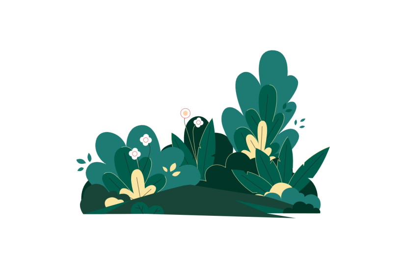 扁平套系素材-植物建筑