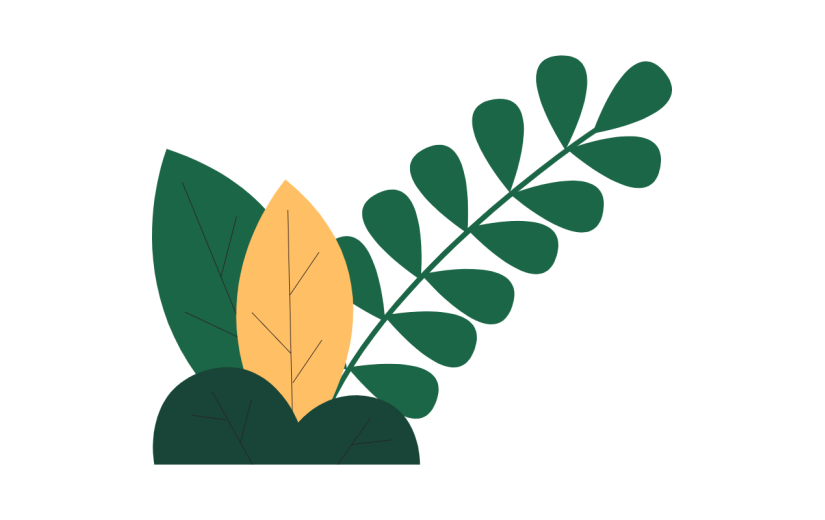 扁平套系素材-植物建筑