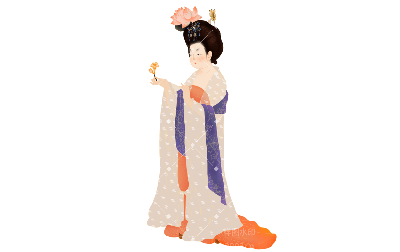 高质量插画-国潮细线白描