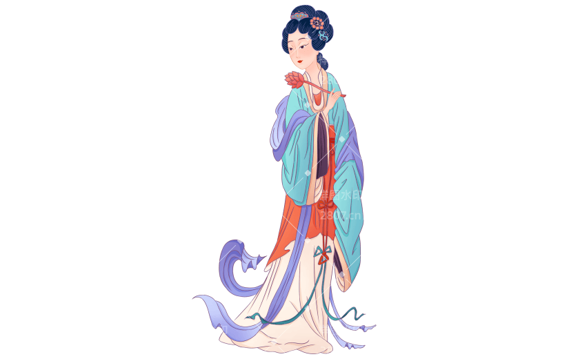 高质量插画-国潮细线白描
