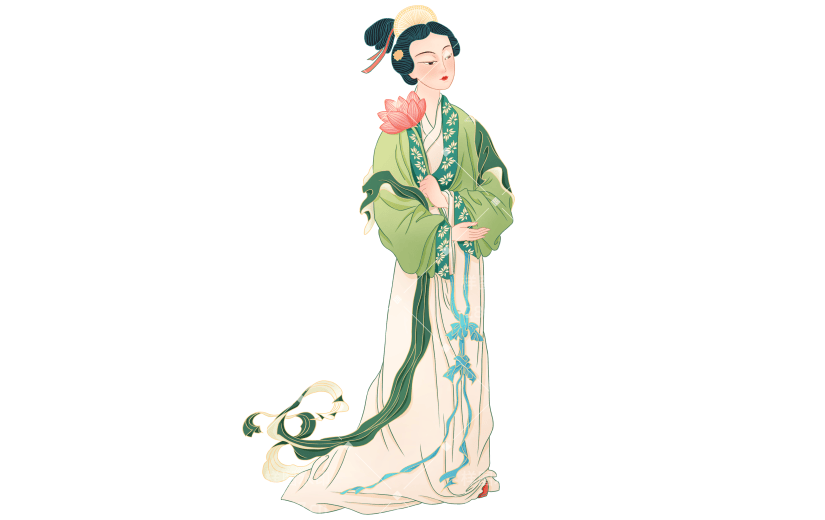 高质量插画-国潮细线白描