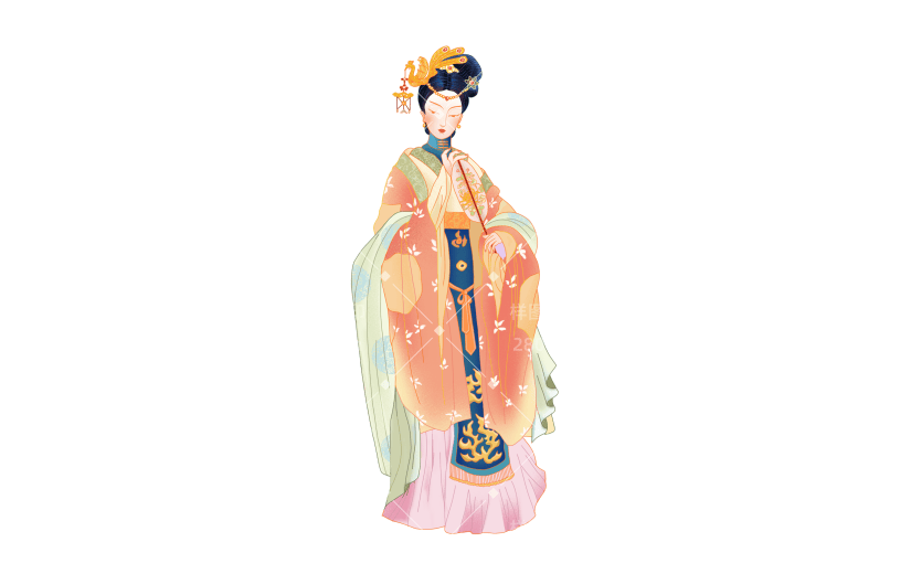 国潮细线白描文创产品素材