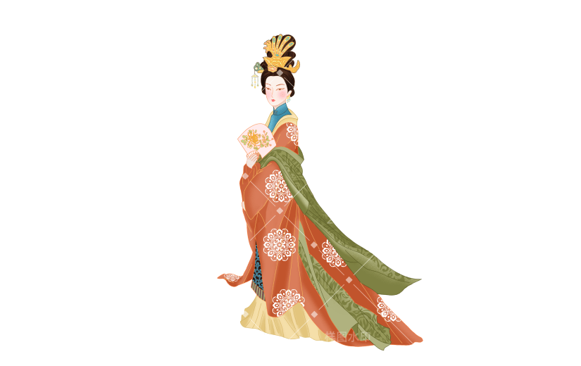 国潮细线白描文创产品素材