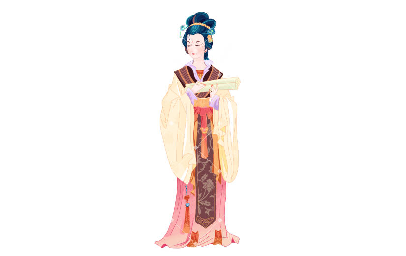 国潮细线白描文创产品素材