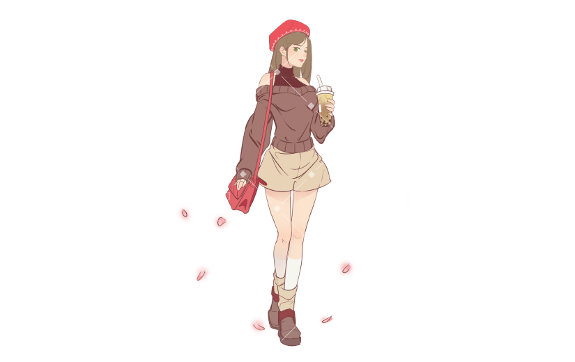 高质量人物插画-少女漫画贴纸