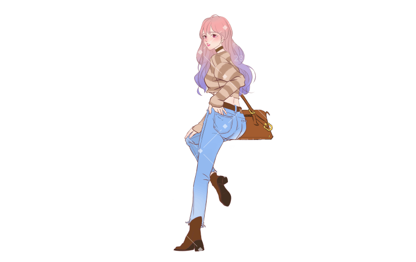 高质量人物插画-少女漫画贴纸